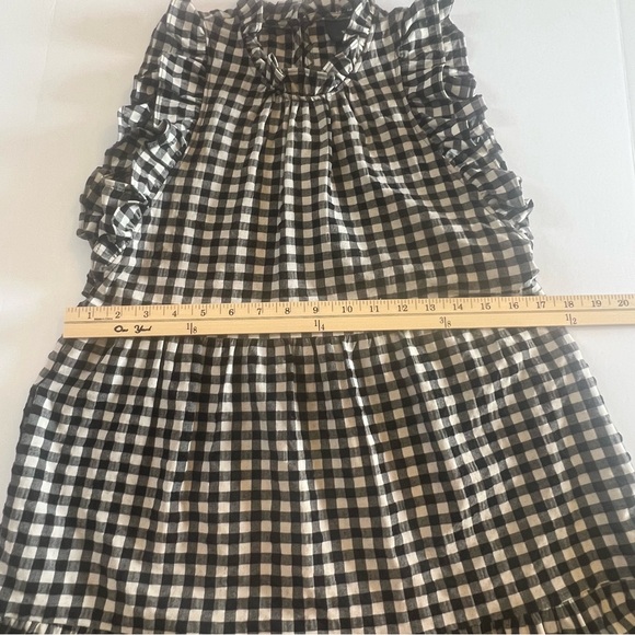 MAEVE by Anthropologie Gingham Tiered Dress XS|Black White|Ruffle Prairie - Picture 9 of 12